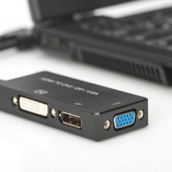 SSD Твърд диск ASSMANN AK-330403-002-S :: DIGITUS HDMI 3-in-1 конвертор, HDMI към VGA / DisplayPort / DVI