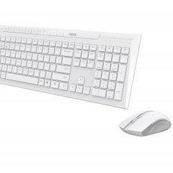 Клавиатура RAPOO Комплект клавиатура и мишка RAPOO 8210M Multi mode, Bluetooth &2.4Ghz, Безжичен, Бял