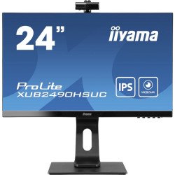 Монитор IIYAMA XUB2490HSUC-B1 23.8 inch IPS LED Panel, 1920x1080, 250 cd/m2, 1000:1, 80M:1, 4ms, VGA, HDMI, DisplayPort, FlickerFree, Speakers, Height adjustment, Pivot, Swivel, 2MP FullHD webcam, Microphone, VESA