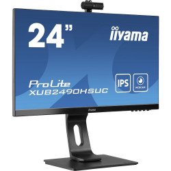 Монитор IIYAMA XUB2490HSUC-B1 23.8 inch IPS LED Panel, 1920x1080, 250 cd/m2, 1000:1, 80M:1, 4ms, VGA, HDMI, DisplayPort, FlickerFree, Speakers, Height adjustment, Pivot, Swivel, 2MP FullHD webcam, Microphone, VESA