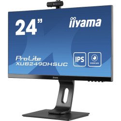 Монитор IIYAMA XUB2490HSUC-B1 23.8 inch IPS LED Panel, 1920x1080, 250 cd/m2, 1000:1, 80M:1, 4ms, VGA, HDMI, DisplayPort, FlickerFree, Speakers, Height adjustment, Pivot, Swivel, 2MP FullHD webcam, Microphone, VESA