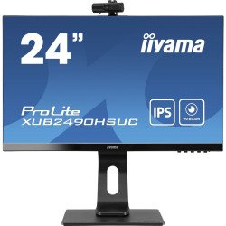 Монитор IIYAMA XUB2490HSUC-B1 23.8 inch IPS LED Panel, 1920x1080, 250 cd/m2, 1000:1, 80M:1, 4ms, VGA, HDMI, DisplayPort, FlickerFree, Speakers, Height adjustment, Pivot, Swivel, 2MP FullHD webcam, Microphone, VESA