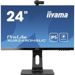 Монитор IIYAMA XUB2490HSUC-B1 23.8 inch IPS LED Panel, 1920x1080, 250 cd/m2, 1000:1, 80M:1, 4ms, VGA, HDMI, DisplayPort, FlickerFree, Speakers, Height adjustment, Pivot, Swivel, 2MP FullHD webcam, Microphone, VESA