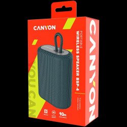 Колонка CANYON BSP-4 Bluetooth Speaker, BT V5.0, BLUETRUM AB5365A, TF card support, Type-C USB port, 1200mAh polymer battery, Dark grey, cable length 0.42m, 114*93*51mm, 0.29kg