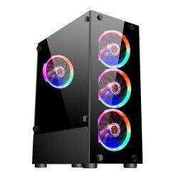 Кутии и Захранвания 1STPLAYER Кутия Case ATX - Fire Dancing V2-A RGB - 4 fans included