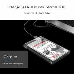SSD Твърд диск ORICO Външна кутия за диск Storage - Case - 2.5 inch 10Gbps Type-C Transparent - 2139C3-G2-CR-EP
