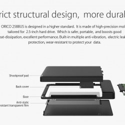 SSD Твърд диск ORICO Външна кутия за диск Storage - Case - 2.5 inch USB3.0 BLUE - 2588US3-BL