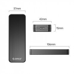 SSD Твърд диск ORICO Външна кутия за диск Storage - Case - M.2 NVMe M key - USB3.1 Gen2 Type-C, 10Gbps - HM2-G2-BK