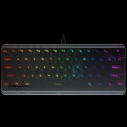 Клавиатура COUGAR PURI MINI RGB, Gaming Keyboard, PBT Doubleshot Keycaps, GATERON Mechanical switches, N-Key Rollover, 14 Backlight Effects, Magnetic Protective Cover, Dimensions: 295 x 121 x 38.4