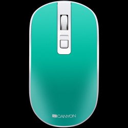 Мишка CANYON MW-18, 2.4GHz Wireless Rechargeable Mouse with Pixart sensor, 4keys, Silent switch for right/left keys,Add NTC DPI: 800/1200/1600, Max. usage 50 hours for one time full charged, 300mAh Li-poly battery,, Aquamarine, cable length 0.56m, 116.4*63.3*32.3mm, 0.