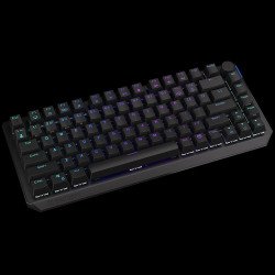 Клавиатура Endorfy Thock 75% Wireless Red Gaming Keyboard, Kailh Box Red Mechanical Switches, Double Shot PBT Keycaps, Volume Wheel, ARGB, Hot-swappable switches, Connections: BT/2.4GHz/USB, 2 Year Warranty
