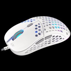 Мишка ENDORFY LIX Plus Onyx White Gaming Mouse, PIXART PAW3370 Optical Gaming Sensor, 19000DPI, 59G Lightweight design, KAILH GM 8.0 Switches, 1.8M Paracord Cable, PTFE Skates, ARGB lights, 2 Year Warranty