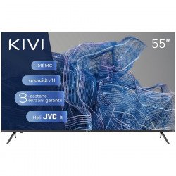 Телевизор KIVI 55 , UHD, Android TV 11, Black, 3840x2160, 60 Hz, Sound by JVC, 2x12W, 83 kWh/1000h , BT5.1, HDMI ports 4, 24 months