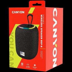 Колонка CANYON BSP-8, Bluetooth Speaker, BT V5.2, BLUETRUM AB5362B, TF card support, Type-C USB port, 1800mAh polymer battery, Max Power 10W, Black, cable length 0.50m, 110*110*135mm, 0.57kg