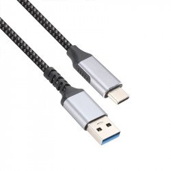 USB кабел VCOM VCom Кабел USB 3.2 Gen2 Type-C / USB AM, 10Gbps, Black - CU401M-1m