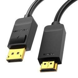 Кабел / Преходник Vention кабел Cable DisplayPort to HDMI 3.0m - 4K, Gold Plated - HAGBI