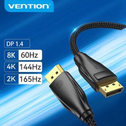Кабел / Преходник Vention кабел Display Port 1.4 DP M / M 8K 2m - Cotton Braided, Black - HCCBH