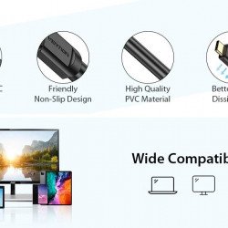 Кабел / Преходник Vention кабел Cable Type-C to HDMI - 2.0m 4K Black - CGUBH