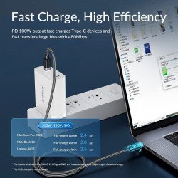 Кабел / Преходник ORICO кабел Cable USB C-to-C PD 100W Charging 1.0m Black - C2CZ-BK-10