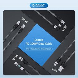 Кабел / Преходник ORICO кабел Cable USB C-to-C PD 100W Charging 1.5m Black - C2CZ-BK-15