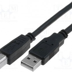 Кабел / Преходник VCOM Кабел USB 2.0 AM / BM Black - CU201-B-3m