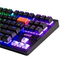 Клавиатура MARVO механична геймърска клавиатура Gaming Mechanical keyboard 87 keys, Orange caps TKL - KG901C