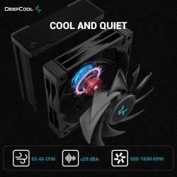 Охладител / Вентилатор DEEPCOOL охладител CPU Cooler AK400 Zero Dark Plus - Dual-Fan - LGA1700/AM5