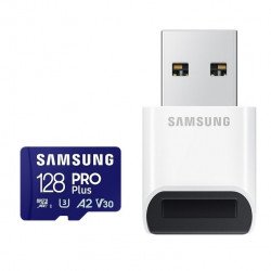 Флаш памет SAMSUNG 128GB micro SD Card PRO Plus with USB Reader, UHS-I, Read 180MB/s - Write 130MB/s