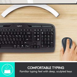 Клавиатура LOGITECH Kомплект клавиатура с мишка Logitech MK330, Безжичен, 2.4 GHz, Черен