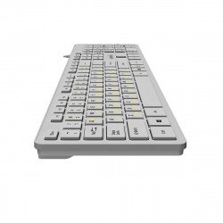 Клавиатура MAKKI нископрофилна кирилизирана клавиатура Keyboard USB BG - Low profile Chocolate - KB-C14 White