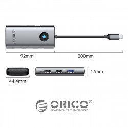 Външни твърди дискове ORICO Orico докинг станция Docking Station Type-C Power Distribution 60w - PW11-5P-GY-EP - HDMI, USB3.0 x1, USB2.0 x1