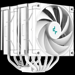 Охладител / Вентилатор DEEPCOOL AK620 WH, CPU Air Cooler, 2x120mm PWM FDB Fan, TDP 260W, 6 Heatpipes, White, Intel LGA2066/2011-v3/2011/1700/1200/115x, AMD AM5/AM4, 129?138?160 mm(L?W?H), 3 Year Warranty
