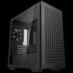 Кутии и Захранвания DEEPCOOL CH370, Mid Tower, Mini-ITX/Micro-ATX, 2xUSB3.0, 1xAudio, 1x120mm Pre-Installed Black Fan, Tempered Glass, Mesh Panel, Black