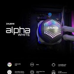 Охладител / Вентилатор ZALMAN водно охлаждане Water Cooling ALPHA 28 WHITE - Addressable RGB - LGA1700/AM5