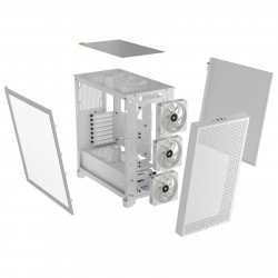 Кутии и Захранвания CORSAIR Кутия Corsair 3000D RGB Airflow Mid Tower, Tempered Glass, Бял