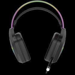 Слушалки CANYON Darkless GH-9A, RGB gaming headset with Microphone, Microphone frequency response: 20HZ 20KHZ,  ABS+ PU leather, USB*1*3.5MM jack plug, 2.0M PVC cable, weight:280g, black