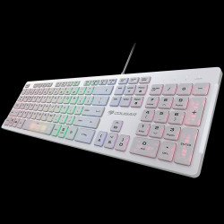 Клавиатура COUGAR Vantar S White, Gaming Keyboard, Flat Caps With Scissor-Switch, 19-Key Rollover, Eight Backlight Effects, Anti-Ghosting Technology