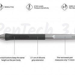 Таблет Графичен дисплей таблет HUION Inspiroy 2 S, 5080 LPI, Розов