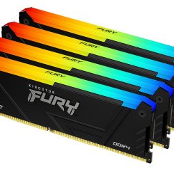 RAM памет за настолен компютър KINGSTON FURY Beast Black RGB 64GB(4x16GB) DDR4 3200MHz CL16 2Rx8 KF432C16BB12AK4/64