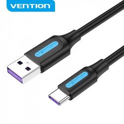 Кабел / Преходник VENTION    Кабел USB 3.1 Type-C / USB 2.0 AM - 2.0M Black 5A Fast Charge - CORBH