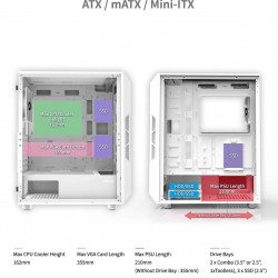 Кутии и Захранвания ZALMAN кутия Case ATX - I3 NEO White - RGB, Mesh