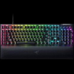 Клавиатура RAZER BlackWidow V4 Pro Mechanical Gaming Keyboard, US Layout, Green Switch, Razer ChromaT RGB, Command Dial, 8 Macro Keys, Lubricated Stabilizers, Media Keys, Magnetic Wrist Rest, USB Passthrough, Up to 8000 Hz Polling Rate, Detachable Type C Cable