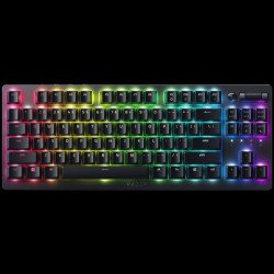 Клавиатура RAZER DeathStalker V2 Gaming Keyboard, Red Switch, US Layout, Low-Profile Optical Switches (Linear), Ultra-Slim Casing with Durable Aluminum Top Plate, Laser-Etched Keycaps with Razer HyperGuard Coating, Wired - Detachable braided fiber Type-C cable