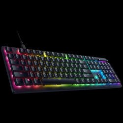 Клавиатура RAZER DeathStalker V2 Gaming Keyboard, Red Switch, US Layout, Low-Profile Optical Switches (Linear), Ultra-Slim Casing with Durable Aluminum Top Plate, Laser-Etched Keycaps with Razer HyperGuard Coating, Wired - Detachable braided fiber Type-C cable