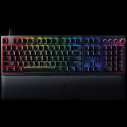 Клавиатура RAZER Huntsman V2, Optical Gaming Keyboard with Near-zero Input Latency (Clicky Optical Switch), US Layout, Doubleshot PBT Keycaps, Sound Dampening Foam, Razer ChromaT RGB, Up to 8000Hz polling rate, Aluminum matte top plate