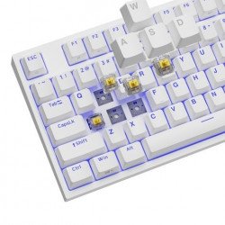 Клавиатура GENESIS Gaming Keyboard Thor 404 TKL White RGB Backlight US Layout Yellow Switch