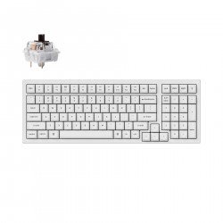 Клавиатура Геймърска Механична клавиатура Keychron K4 Pro White Hot-Swappable Full-Size K Pro Brown Switch RGB LED