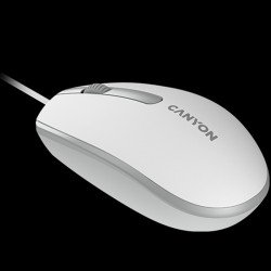 Мишка CANYON Wired  optical mouse with 3 buttons, DPI 1000, with 1.5M USB cable,White grey, 65*115*40mm, 0.1kg