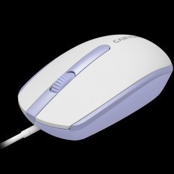 Мишка CANYON Wired  optical mouse with 3 buttons, DPI 1000, with 1.5M USB cable,White lavender, 65*115*40mm, 0.1kg