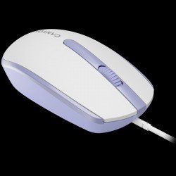 Мишка CANYON Wired  optical mouse with 3 buttons, DPI 1000, with 1.5M USB cable,White lavender, 65*115*40mm, 0.1kg